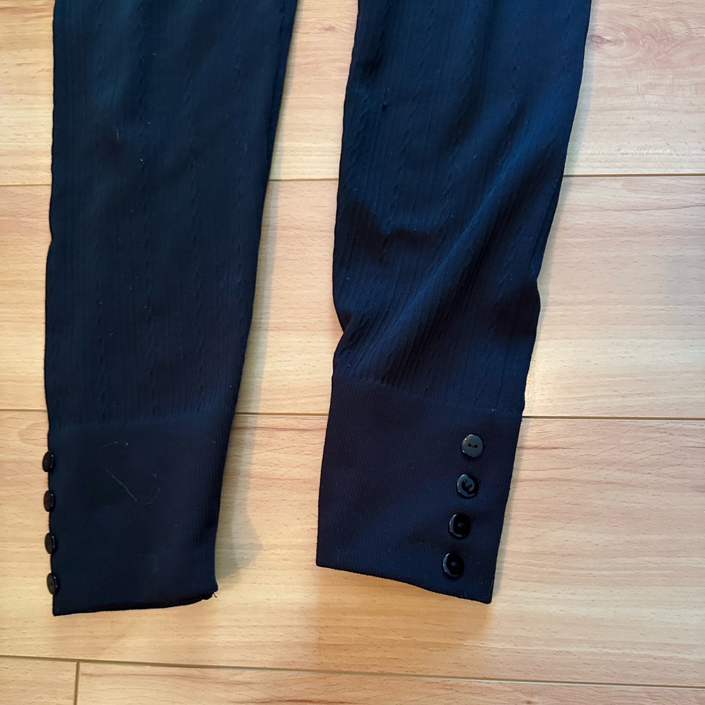 Maurices Fleece Black leggings 0X cable knit style decorative cuff warm cozy. - Picture 2 of 6